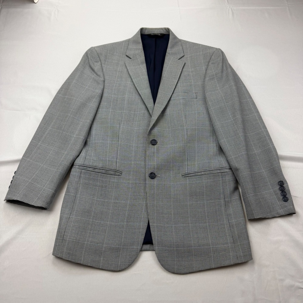 Jos. A. Bank Sport Coat Mens 39R Grey Houndstooth Traveler's Collection Wool